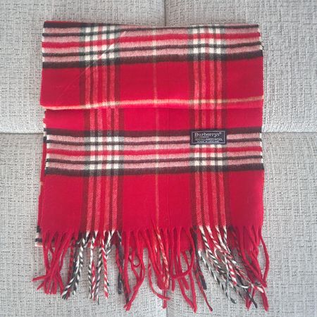 Edler Burberrys Schal - Rot – Lambswool – Top!