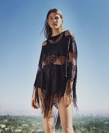 NEU!! MAJE Poncho aus Spitzen mit Fransen zu Nile Odd Molly