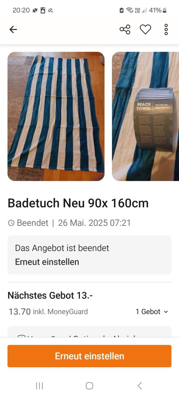 Coop Teli da bagno: Badetuch Neu 90x 160cm 100 % Baumwolle – Usato da Landquart venduto da Froneri 3