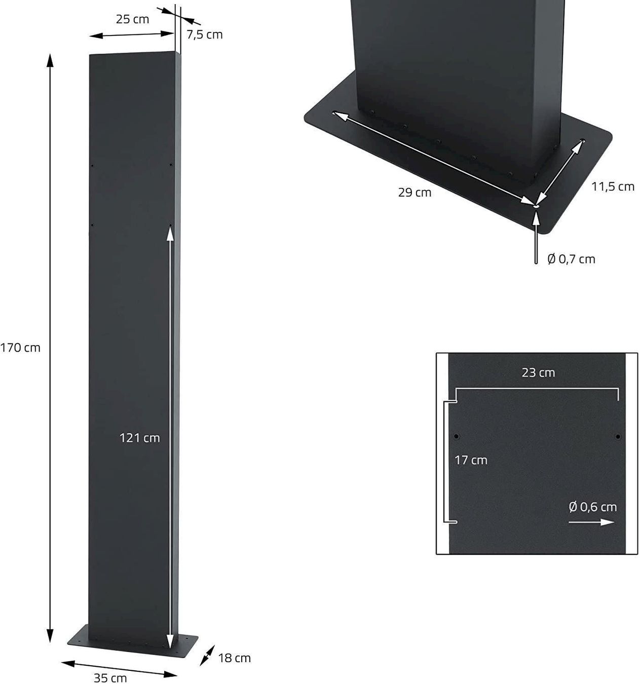 Sonstiges für Haushalt & Wohnen: Standbriefkasten anthrazit/silber – Neu und originalverpackt aus Bottighofen von zaap 5
