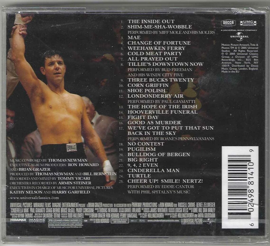 CD: Thomas Newman - Cinderella Man - neue – Nuovo e nell'imballaggio originale da Genève venduto da CDLPBookS 1