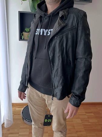Lederjacke Q-21 schwarz / Grösse 46 - NEU
