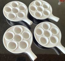 4 Schneckenpfannen weiss Porzellan 