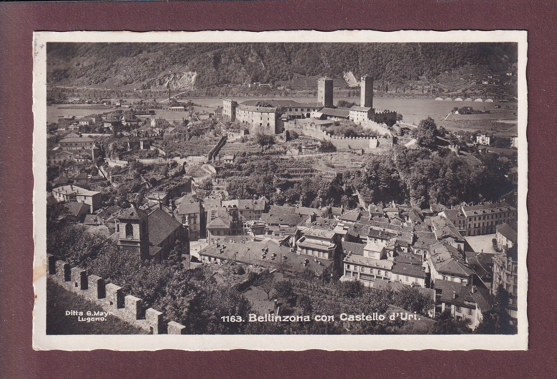 Cartoline postali: BELLINZONA - Castello d'Uri - 1929 – Usato da Pully venduto da nicecards