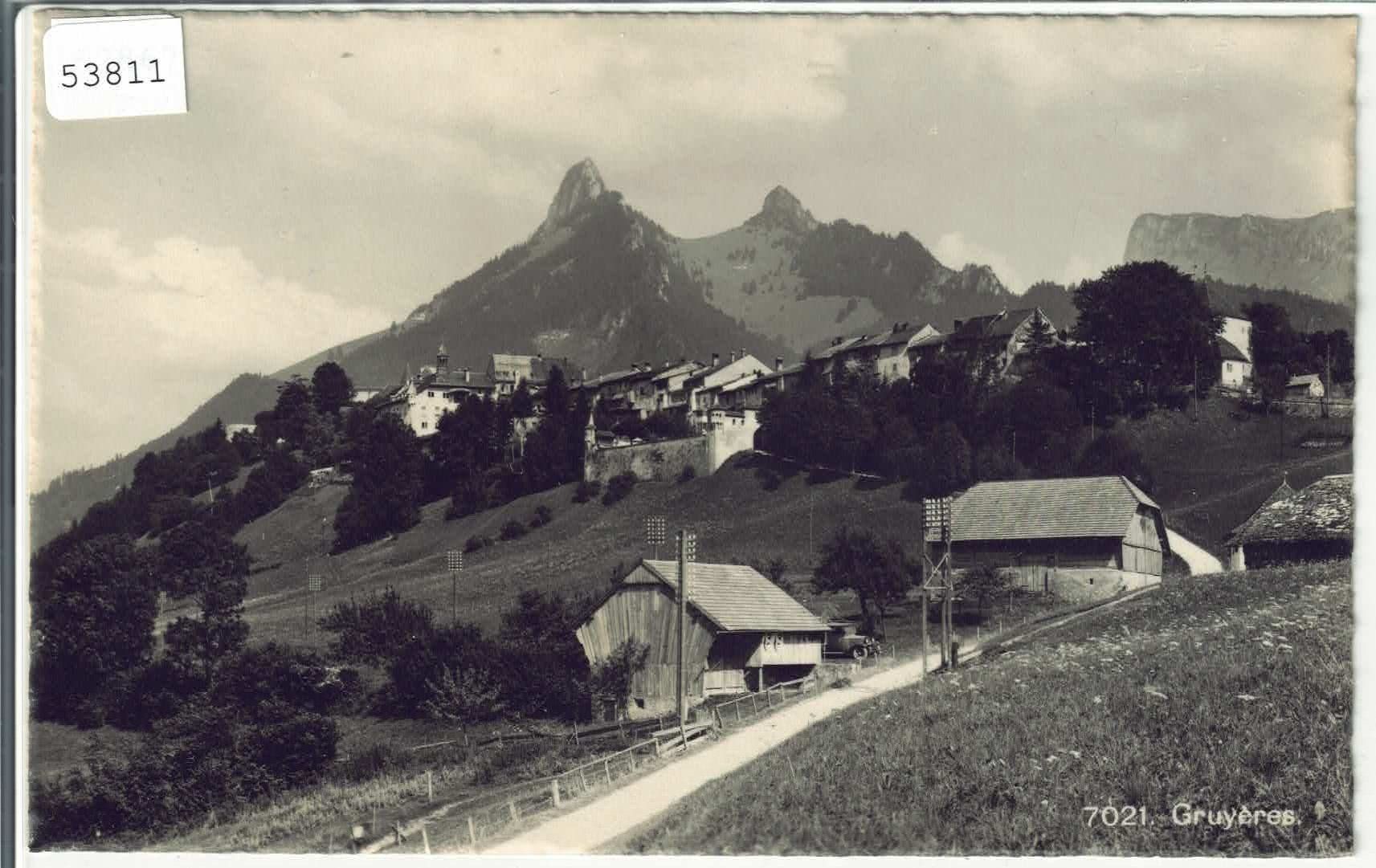 Cartoline postali: Gruyeres - Vue generale – Usato da Ettingen venduto da Kartenplanet