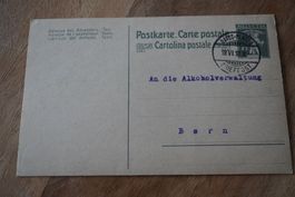 Schweiz    1918 Kurverein Davos Alkoholverwaltung  Postkarte