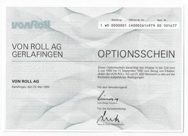 von Roll AG - Optionsschein