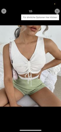 Weisses Crop-Top von Shein, Gr. S