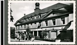 AK sw Baden AG Badhotel Freihof ≈ 1952 