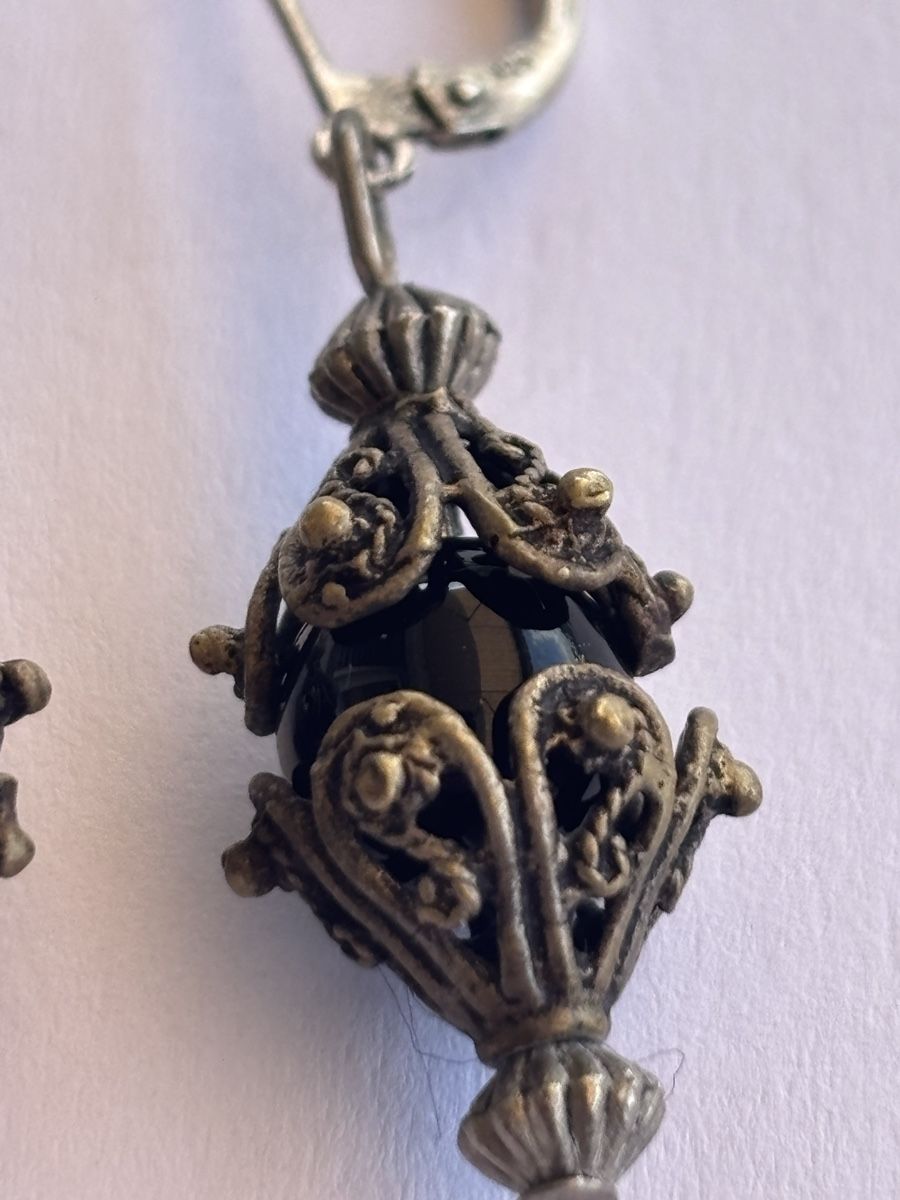 Orecchini pendenti & Orecchini a lobo: Ohrringe mit schwarzem Stein Silber 925 – Usato da Langnau am Albis venduto da flusspflege 1