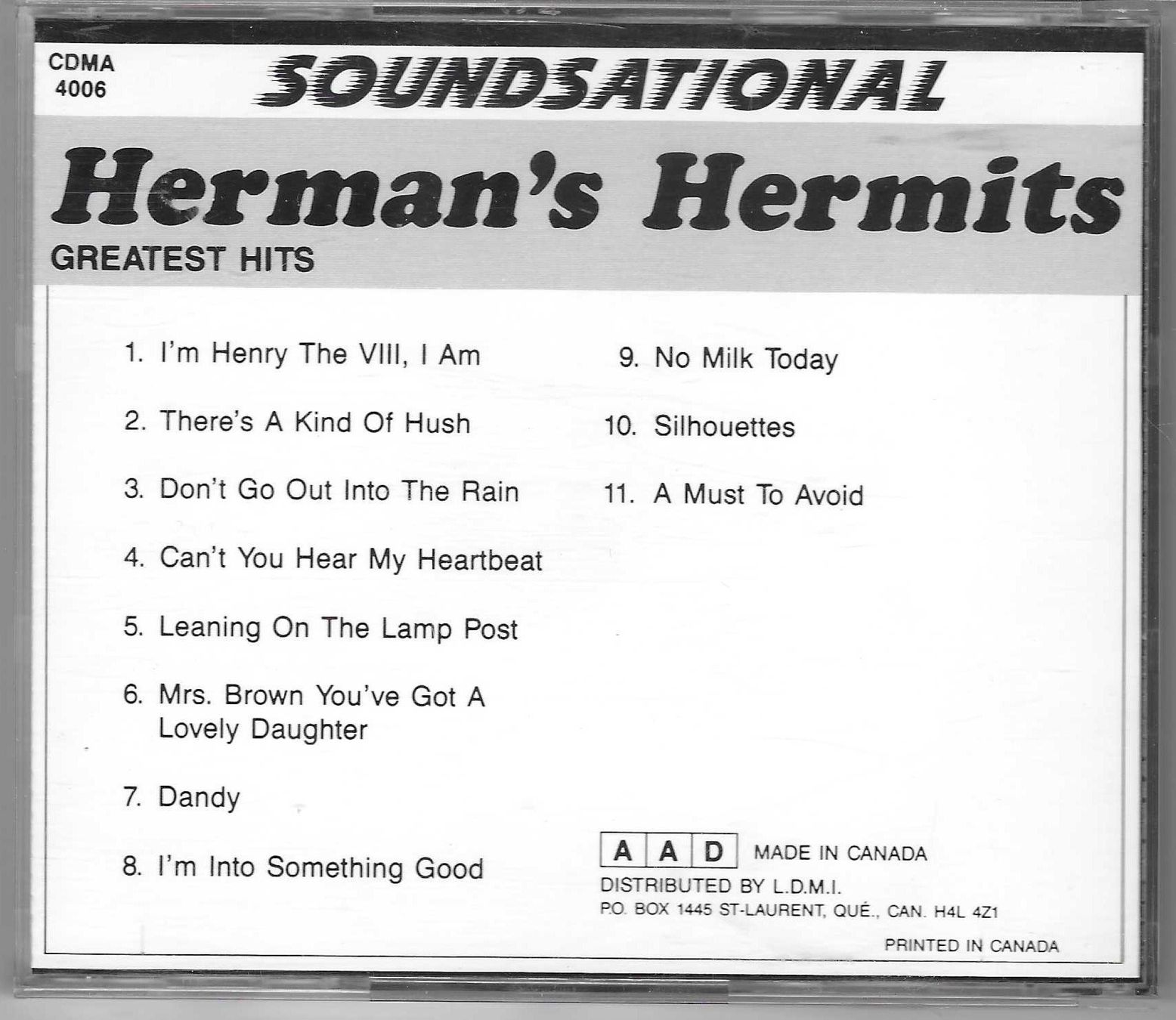 CD: HERMAN'S HERMITS  -  GREATEST HITS – Usato da Bex venduto da Giorgiob 1