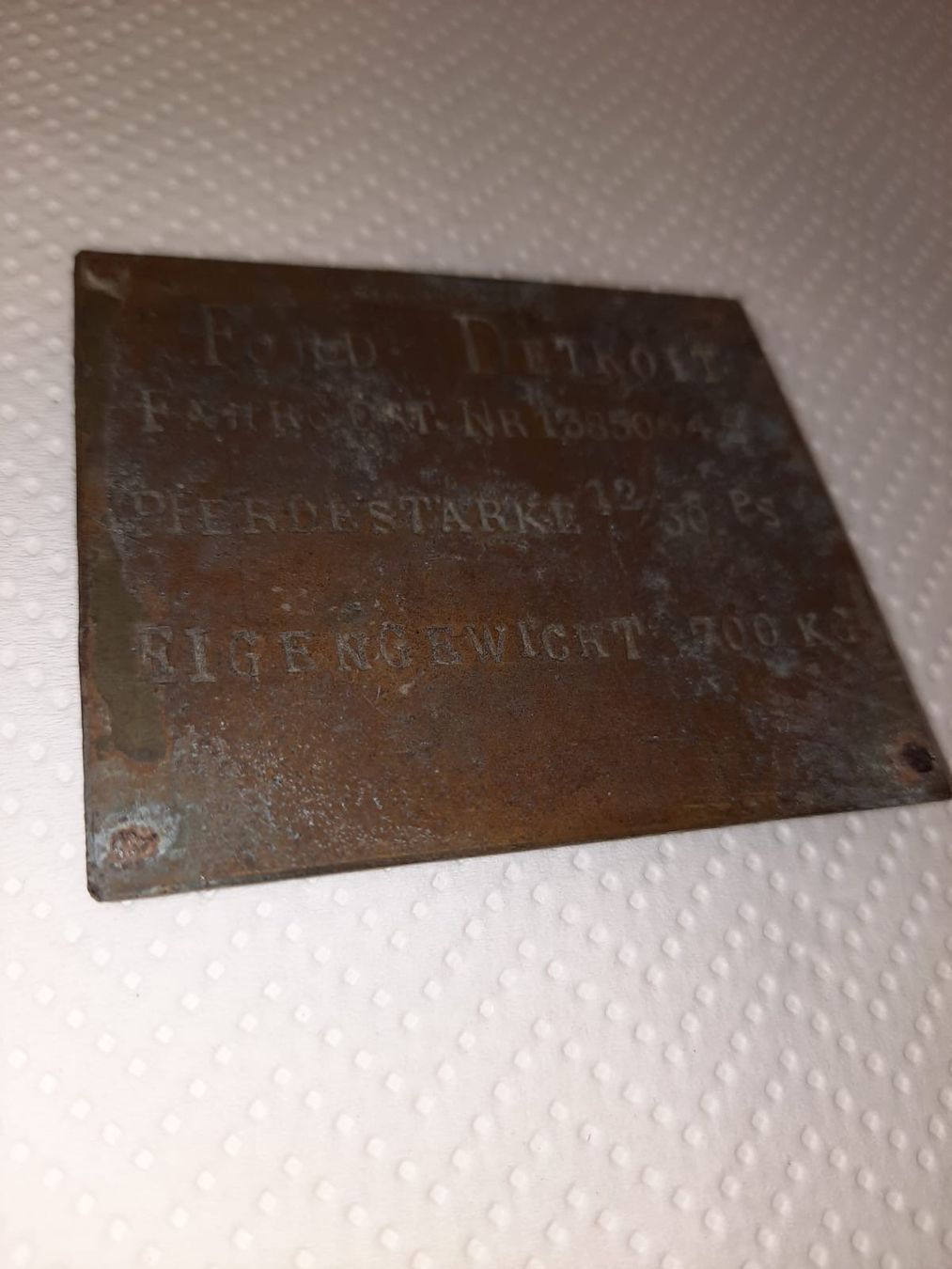 Insegne: Uralte Messingplakette von Ford Detroit – Usato da Schaffhausen venduto da Simmel80 3