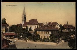 AK Münchenbuchsee, Ortsansicht mit Kirche