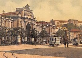 Zürich Bahnhof: Bahnhofplatz mit Bäumen (1902-1933)