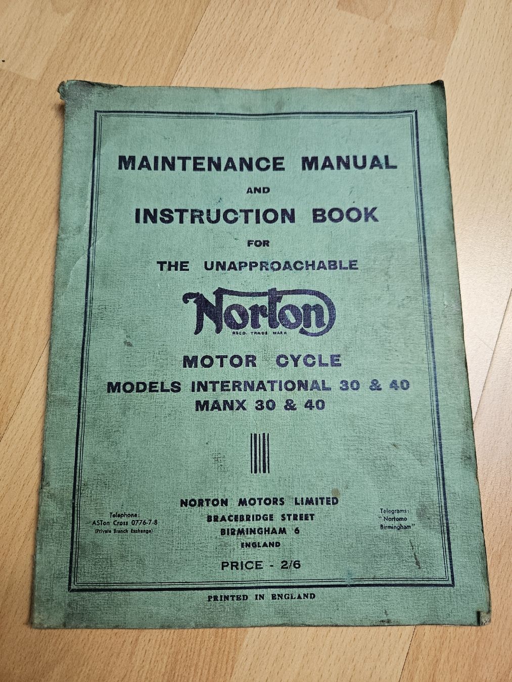 Norton Documenti: Norton Motorrad Handbuch Instruction Book – Usato da Wallisellen venduto da Toml1169