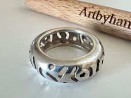 Massiver Designer Bandring Silber 925 mit Ornamentik - G53