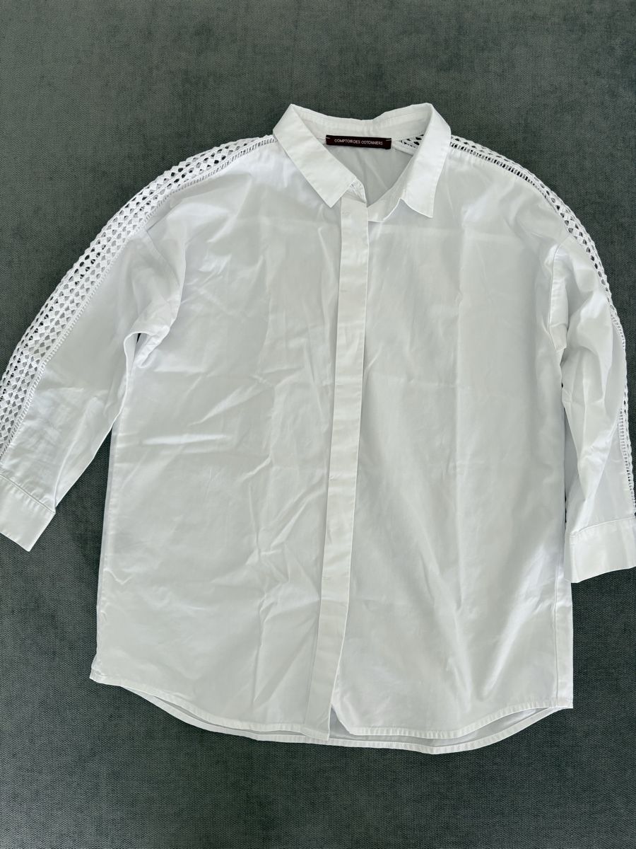 Comptoir des Cotonniers Blusen: Comptoir des Cotonniers Bluse, weiss, Gr. S – Gebraucht aus Wimmis von rimnakit
