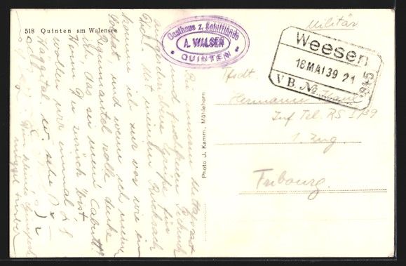 Cartoline postali: AK Quinten am Walensee, Teilansicht – Usato da Berlin venduto da bartko-reher 1