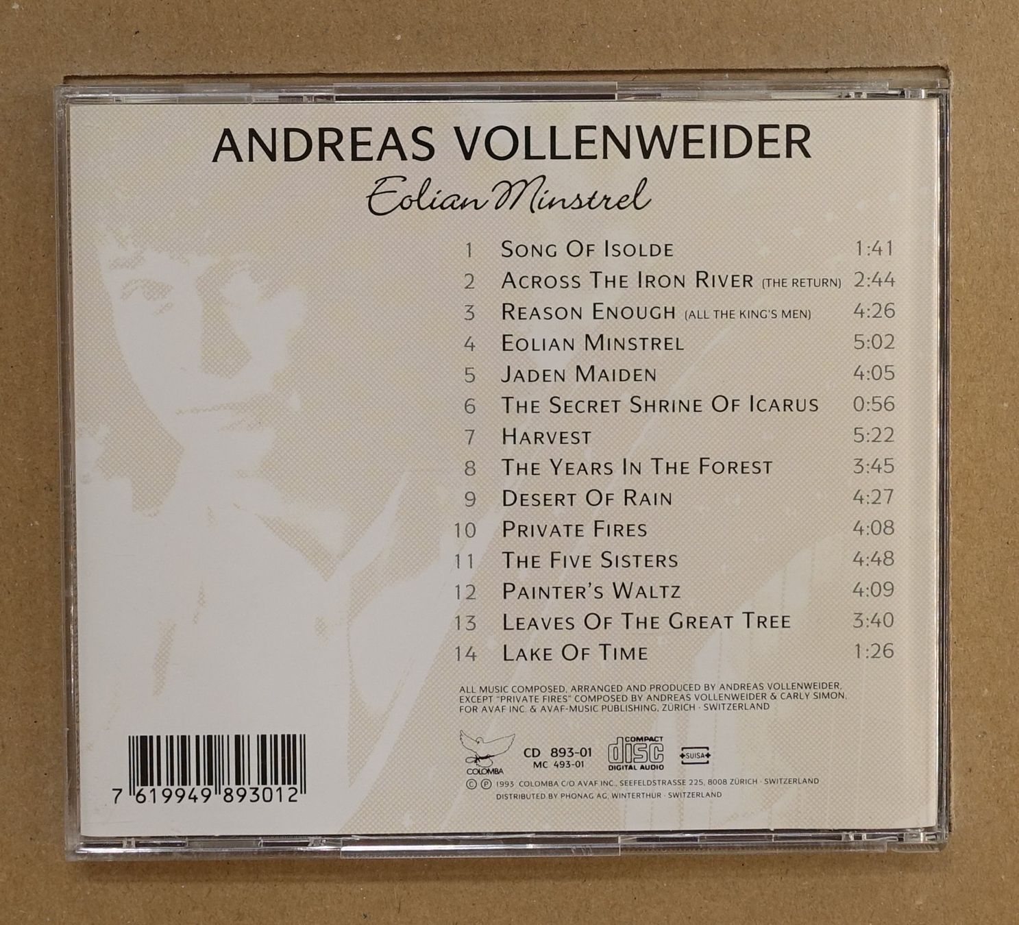 CDs: Andreas Vollenweider – Eolian Minstrel - D17 – Gebraucht aus Sessa von discoverymedia 1