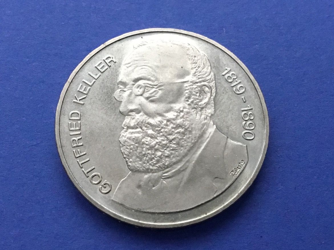Alle Münzen: ** 5 Franken Gottfried Keller 1990 – Gebraucht aus St. Margrethen SG von alfapeugeot10 1