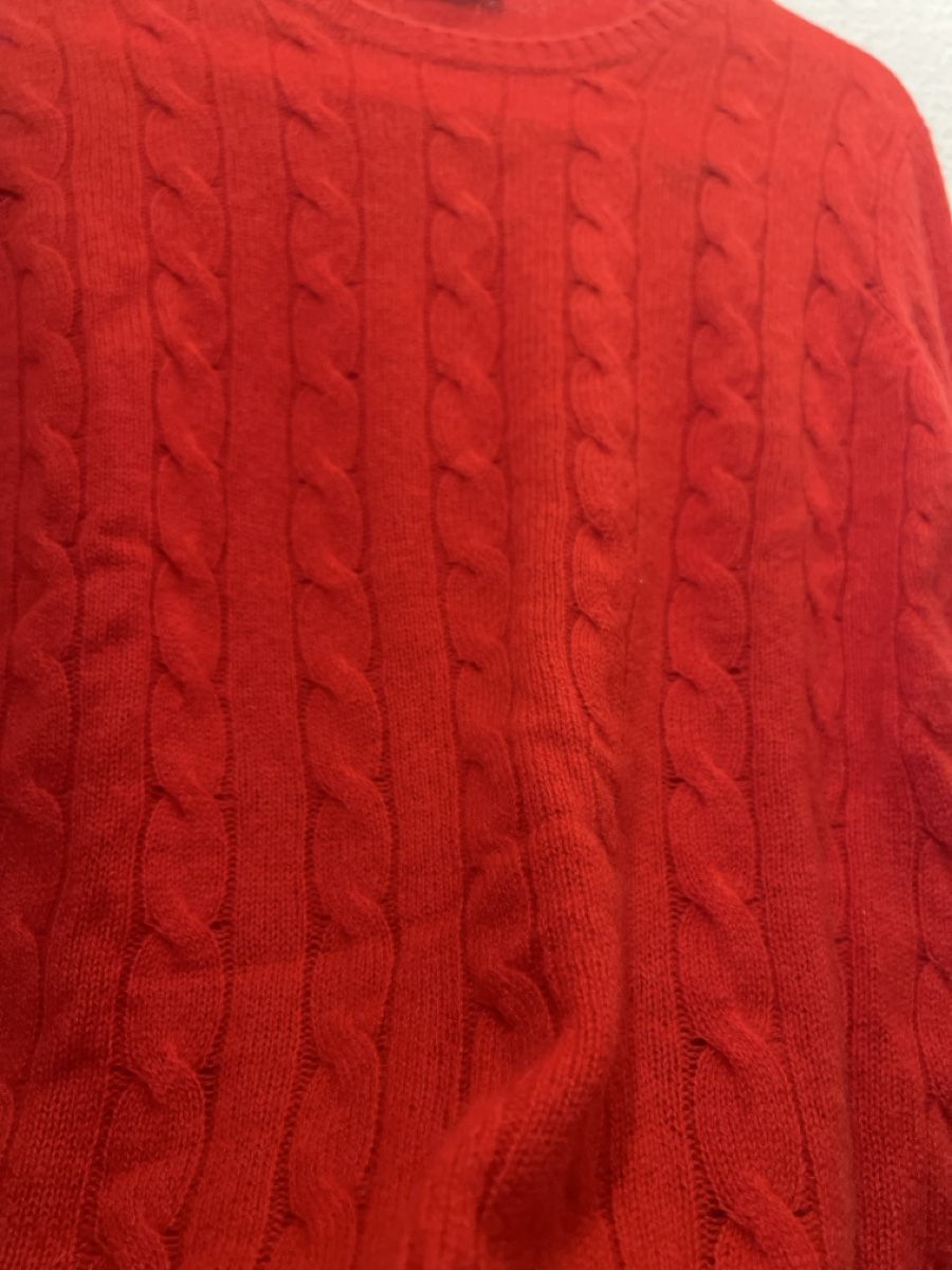 Maglioni & Felpe: 100% Pure Cashmere Zopfstrickpullover  Rot Gr.L – Usato da Basel venduto da SimpleE 2