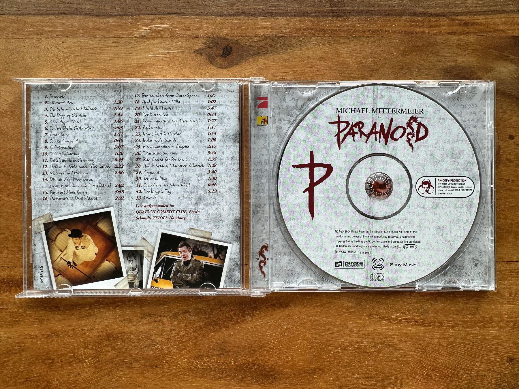 CDs: Michael Mittelmeier - Paranoid – Gebraucht aus Horgen von flyingpenguin2000 1