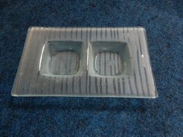 Glasplatte mit 2 Vertiefungen: Kerzen, Apéro B. Eberle Glas