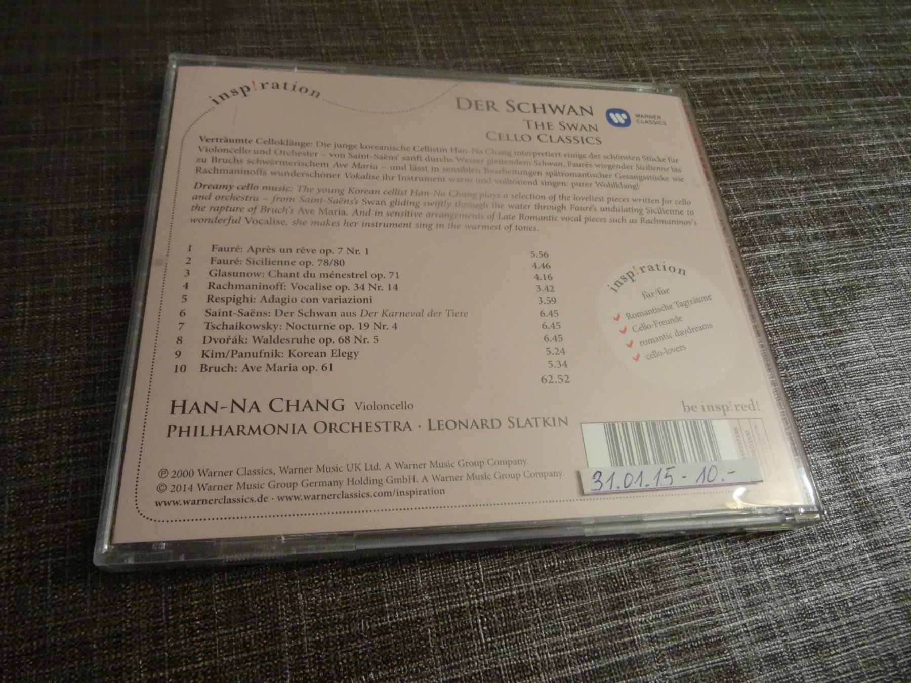 CD: Der Schwan - The Swan Cello Classics CD – Usato da Olten venduto da Disc-Ausverkauf 1
