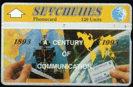 Telefonkarte Seychellen SEY-20 (211A) Communication Jaune
