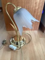 Tischleuchte Esto Messing satiniertes Glas funktionsfähig