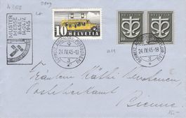 Brief Schweizer Mustermesse Basel 1945 mit seltenen Marken