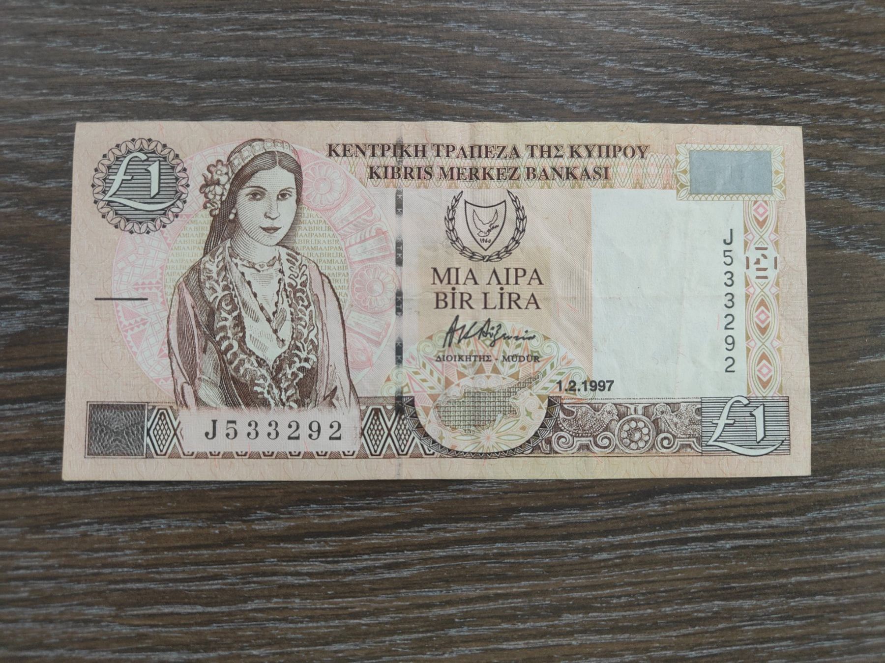 Billets de banque: Zypern 1 Pound 1997 – D'occasion à Flaach par Lonzo99