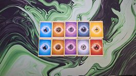 10x Energie Pokémon Karten Cosmos Holo Galaxy foil