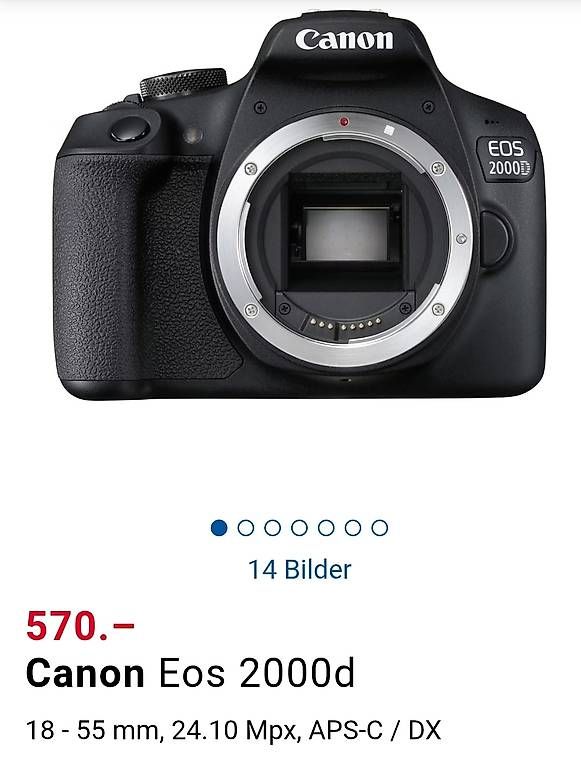 Canon Kamera: Canon EOS 2000D Set – Gebraucht aus Wiler b.Utzenstorf von Ired 4