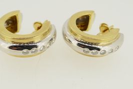 Ohrring in 18 Kt. GG/WG, 15,5 gr., mit 10 Brillanten 0,4 ct.