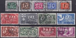 1945, Nr.262-274, Luxus-Serie PAX mit Vollstempeln, 800.-+