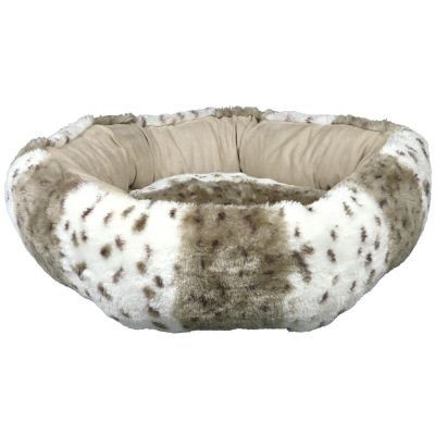 TONBO Kuschelbett Für Hunde & Katzen – 61 Cm, Weiches Plüsch-Blumendesign, Maschinenwaschbar In Pastellrosa