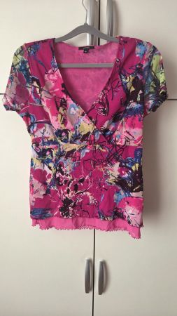 Comma Mesh Shirt Top 40, Pink Sommer Y2K Style *letzte tage