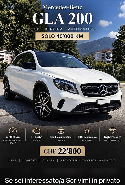 Autos: GLA 200 40000km collaudata  – D'occasion à Locarno par cve_k9h2