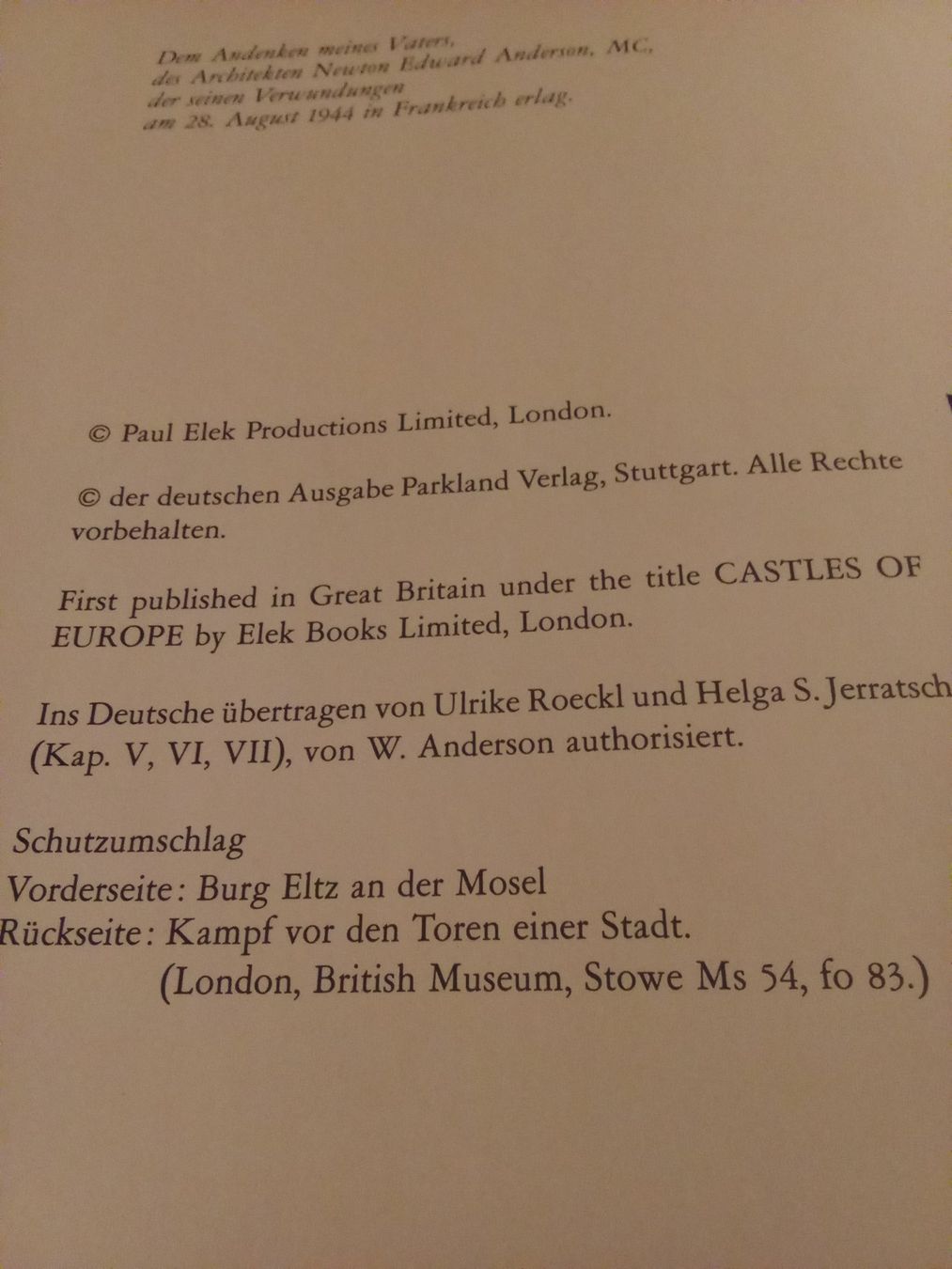 Libri: William Anderson: Burgen Europas – Usato da Remetschwil venduto da Privatflohmi 3