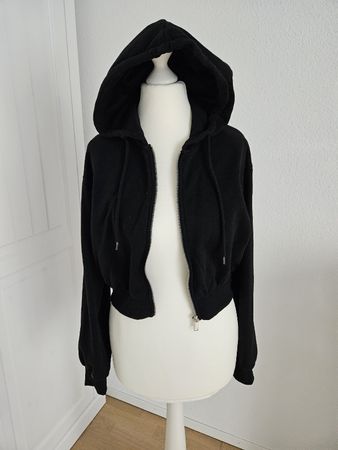 Schwarzer Crop Hoodie Grösse XS