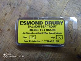 Für Fliegenbinder Treble Fly Hooks #12 Dreiangel Top !