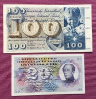 Schweizer Banknoten 100 und 20 Fr. neu, beide 2.April 1964