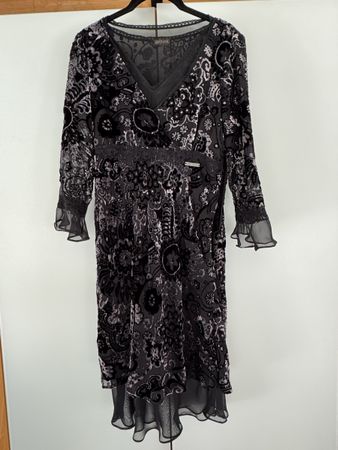 John Galliano Vintage Samt Burnout Kleid Made in Italy Y2K