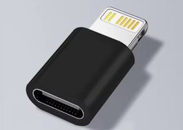 Lade-Adapter Lighting männlich zu USB C weiblich, schwarz