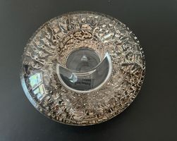 Orrefors Discus Kristallglas Teelichtleuchter Steel d 14 cm