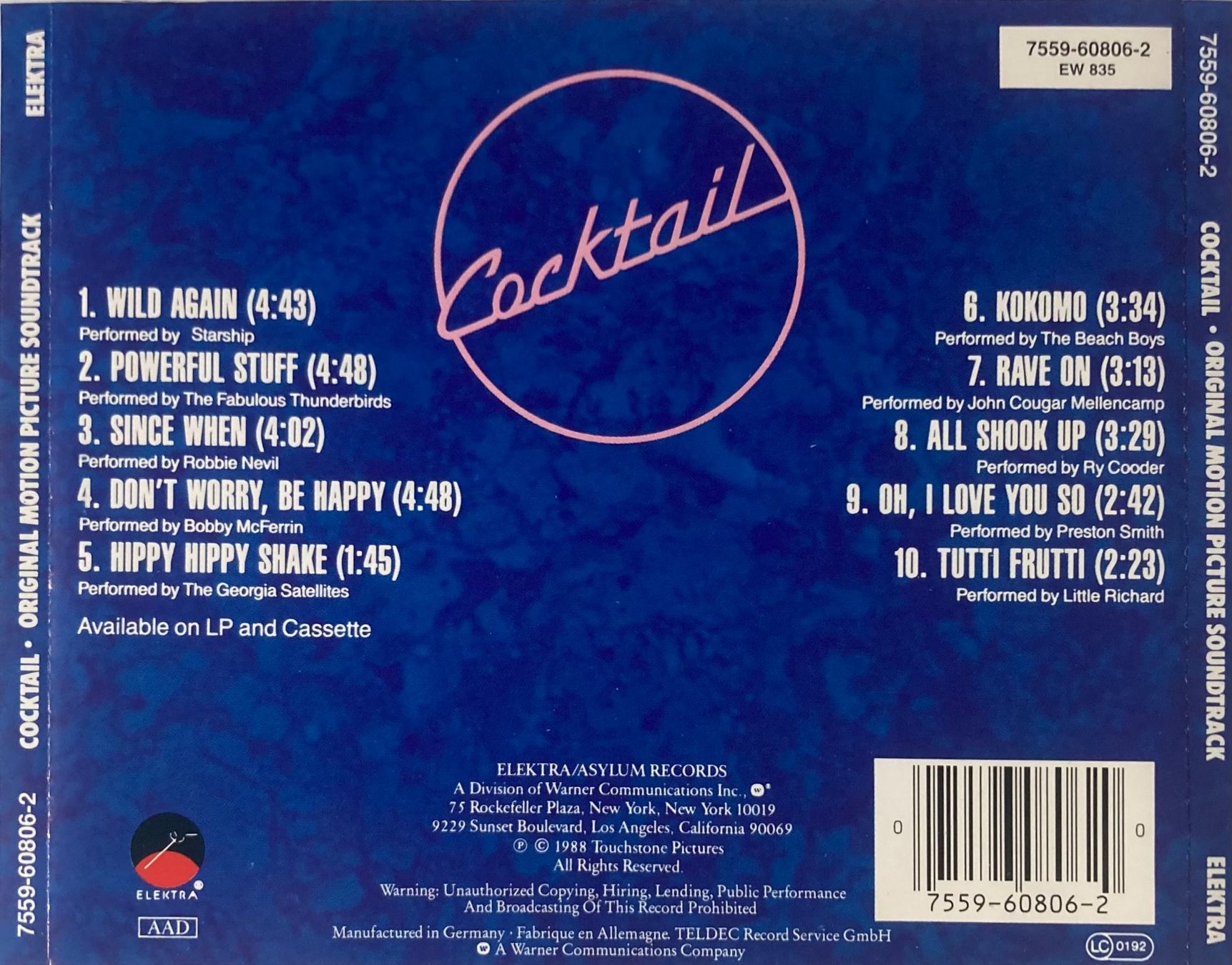 CD: MUSIQUE DE FILM - COCKTAIL – Usato da Poliez-Pittet venduto da Newtown-Records 1