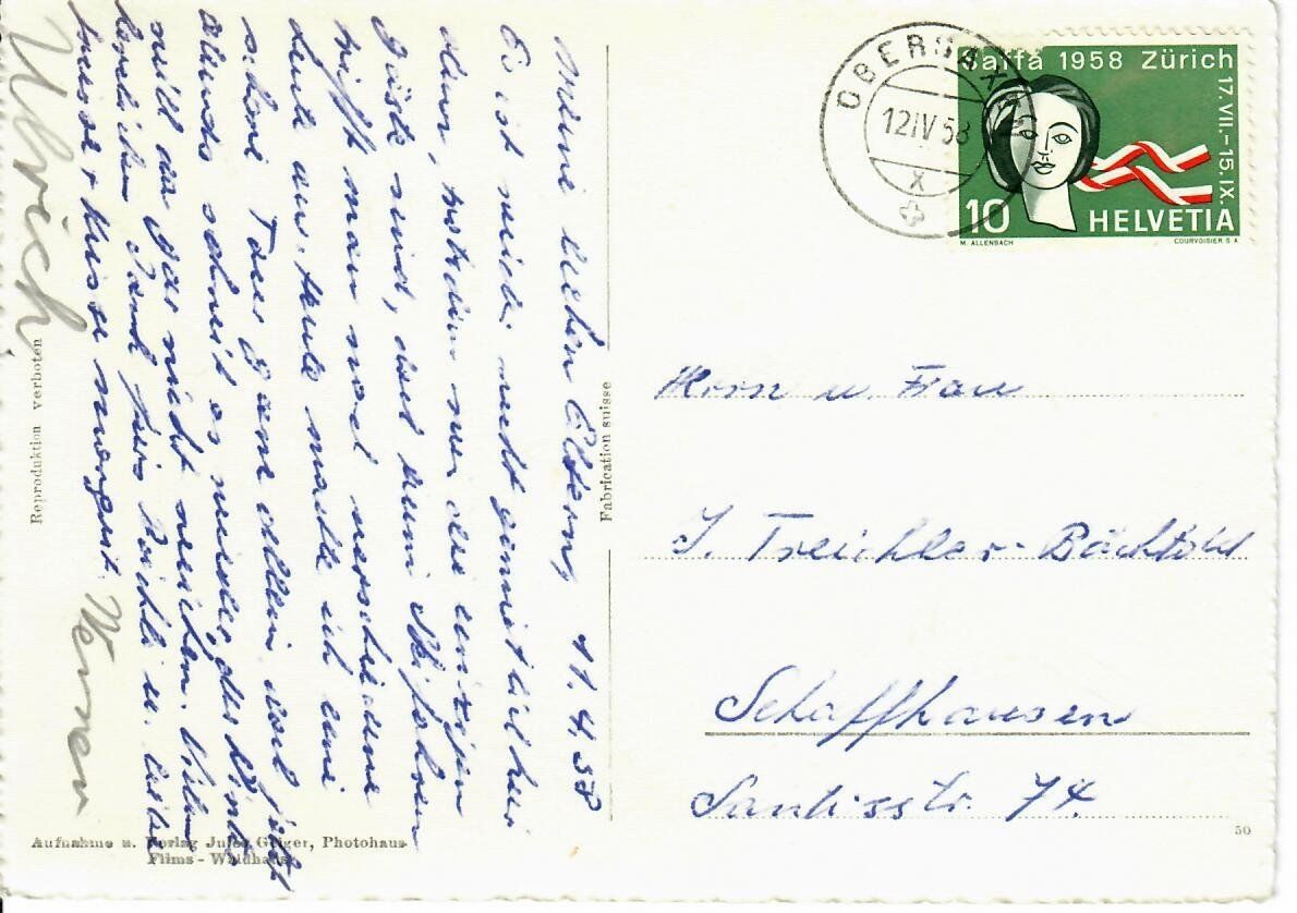 Cartoline postali: Giraniga - Obersaxen – Usato da Hochdorf venduto da Ziegel-16 1