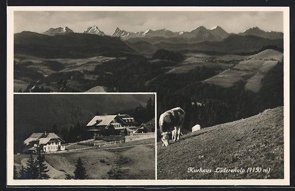 Cartoline postali: Wasen, Kurhaus Lüdernalp, Landschaftspa – Usato da Berlin venduto da bartko-reher