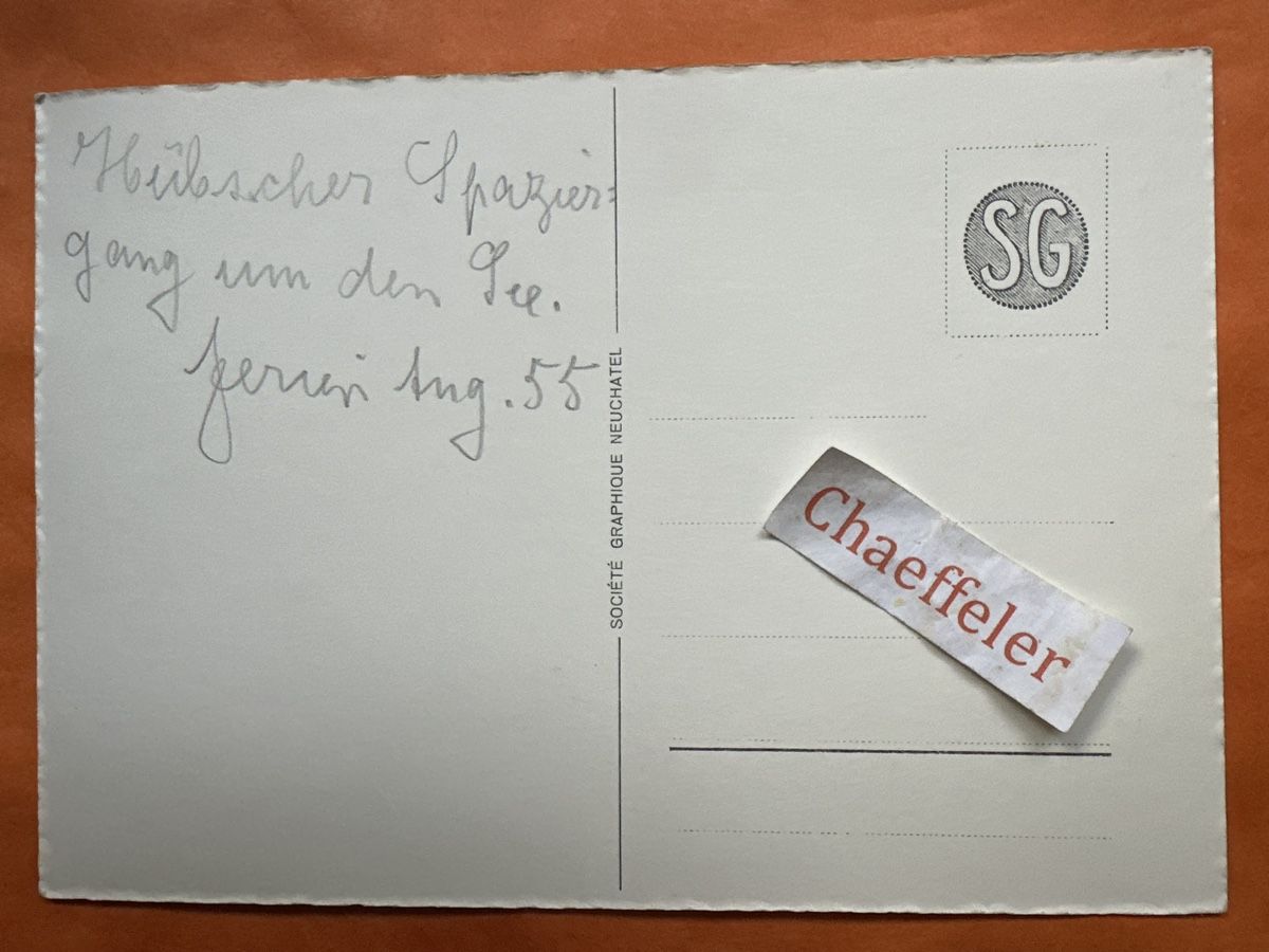 Ansichtskarten: 1955  Lac Champex et Gd. Combin – Gebraucht aus Zürich von Chaeffeler 1